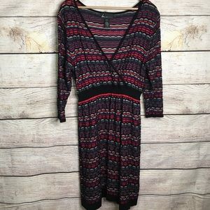 Lane Bryant multicolored black sweater dress